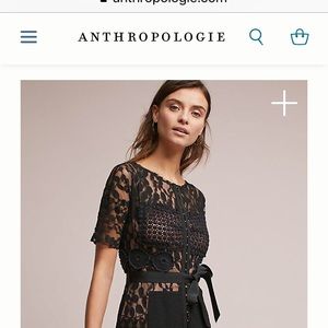 Anthropologie Byron Lars Black Lace Cocktail dress